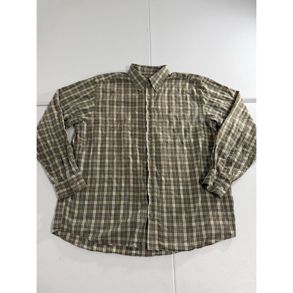 Eddie Bauer Relaxed Fit Plaid Button Down Shirt Men’s Large 100% Cotton